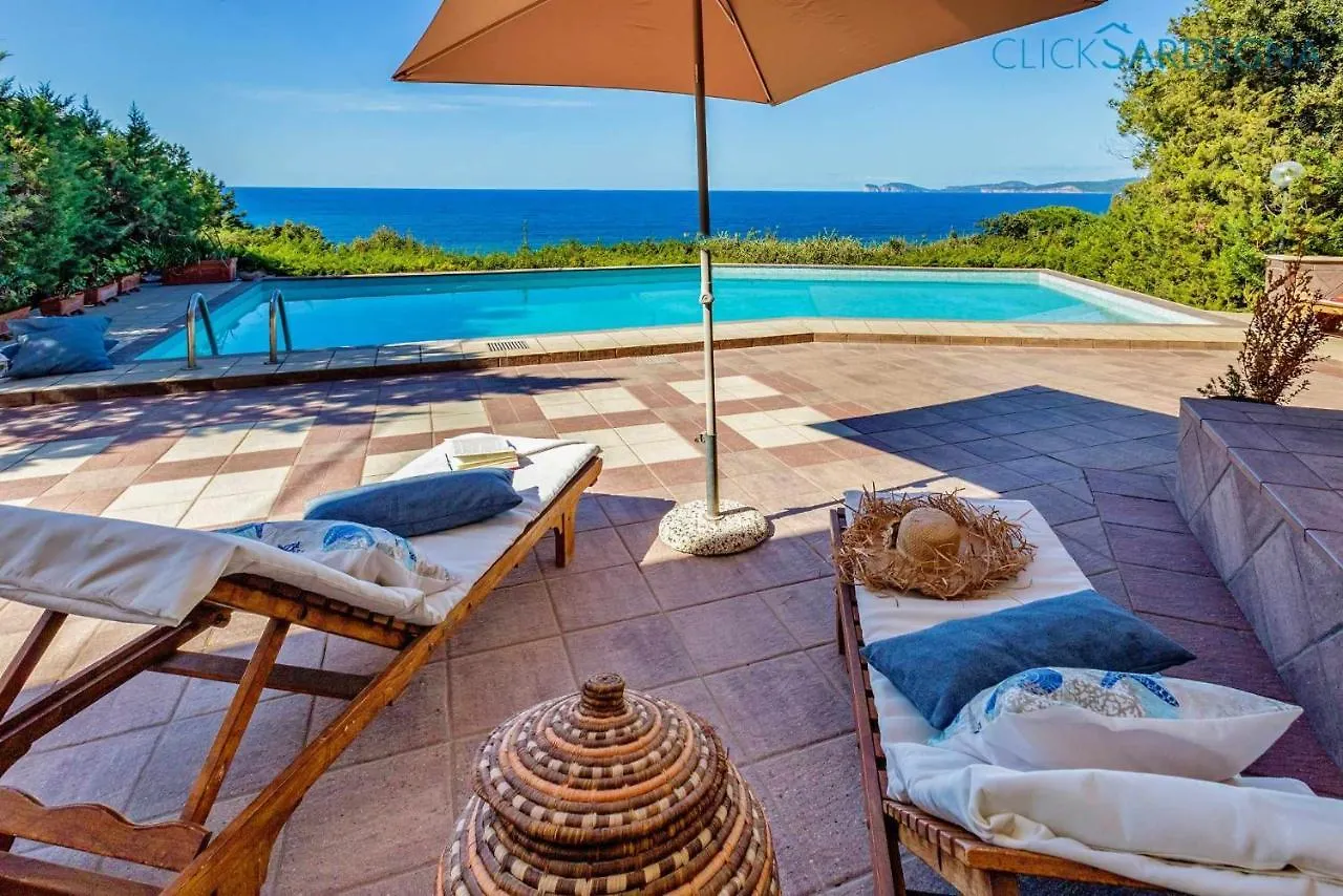 Villa Joie De Vivre Vista Mare Con Piscina A Sfioro Per 6 Persone Alghero